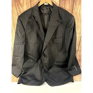Joseph A Bank Men Blazer 50REG Dark Gray Pinstriped 100% Wool 2 Button Front